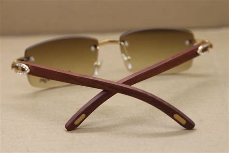 cheap cartier wood frame glasses|cartier rimless glasses with diamonds.